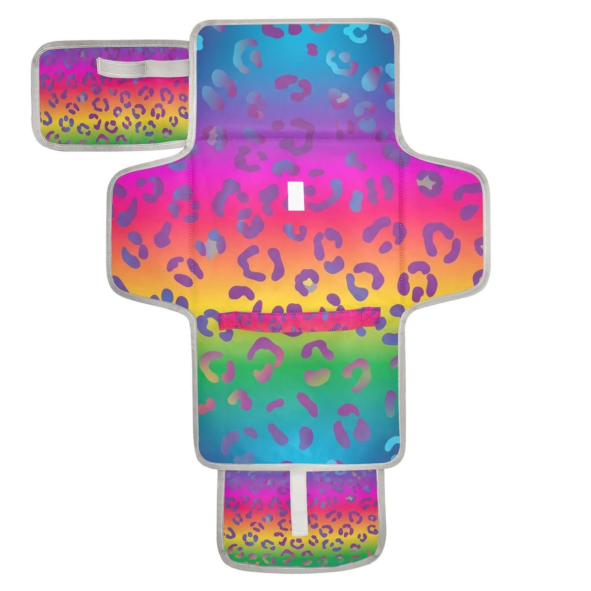 Rainbow Leopard Print Portable Diaper Changing Pad for Beach