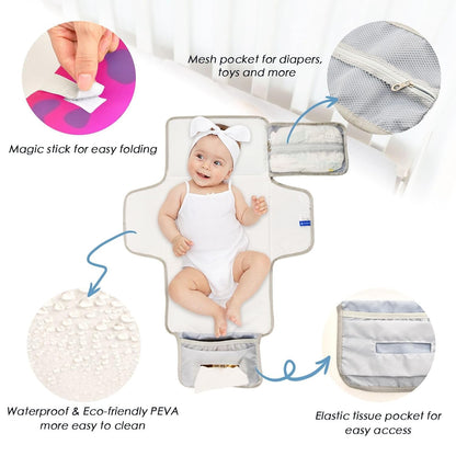 Rainbow Leopard Print Portable Diaper Changing Pad for Beach