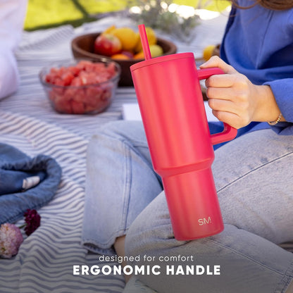Tumbler with Handle and Straw | 40oz | 80s Mix | Trek Tumbler, Travel Mug | Insulated Water Bottle, Cupholder Friendly, Stainless Steel Cup | 80s Mix - Colors C
