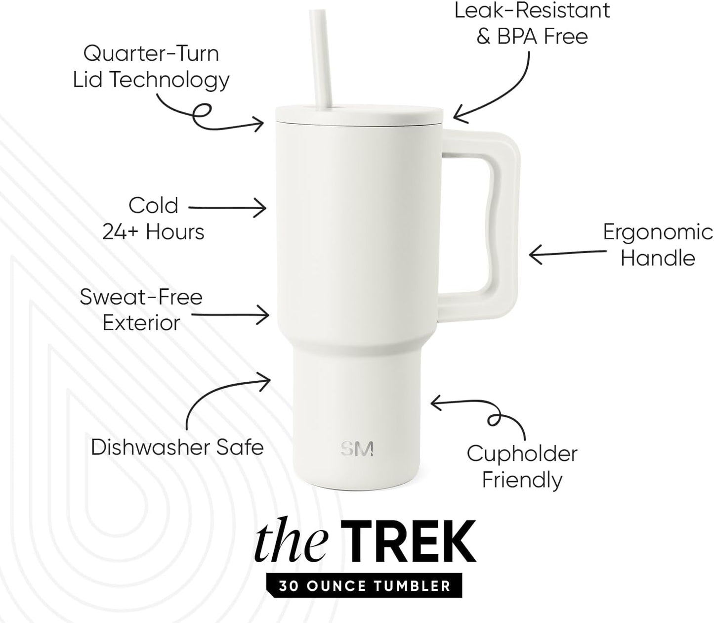 Tumbler with Handle and Straw | 40oz | 80s Mix | Trek Tumbler, Travel Mug | Insulated Water Bottle, Cupholder Friendly, Stainless Steel Cup | 80s Mix - Colors C