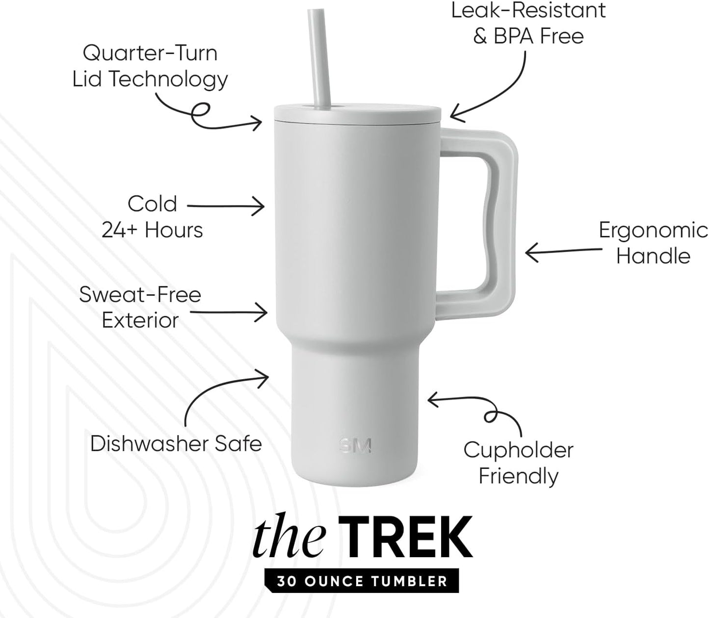 Tumbler with Handle and Straw | 40oz | 80s Mix | Trek Tumbler, Travel Mug | Insulated Water Bottle, Cupholder Friendly, Stainless Steel Cup | 80s Mix - Colors C