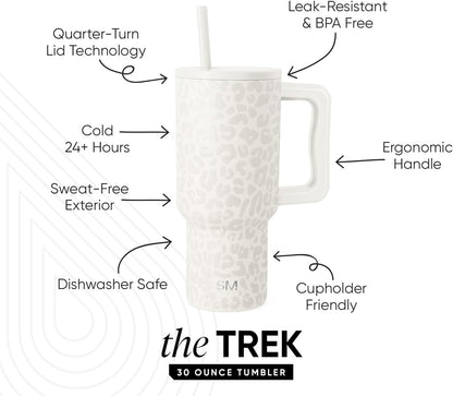 Tumbler with Handle and Straw | 40oz | 80s Mix | Trek Tumbler, Travel Mug | Insulated Water Bottle, Cupholder Friendly, Stainless Steel Cup | 80s Mix - Colors C