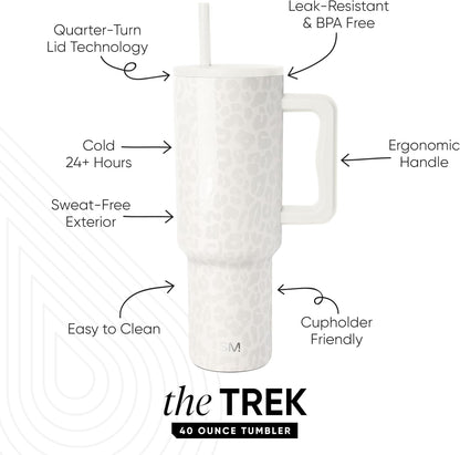 Tumbler with Handle and Straw | 40oz | 80s Mix | Trek Tumbler, Travel Mug | Insulated Water Bottle, Cupholder Friendly, Stainless Steel Cup | 80s Mix - Colors C