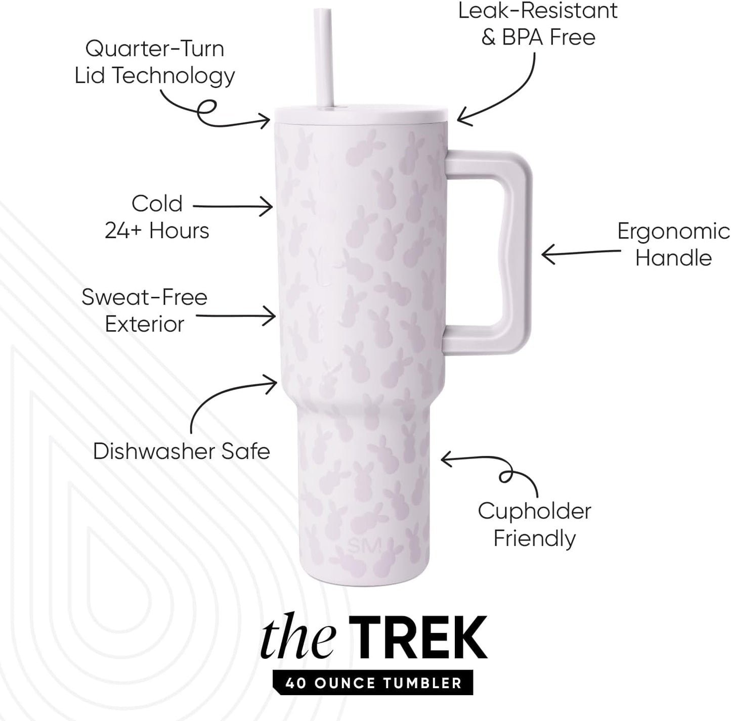 Tumbler with Handle and Straw | 40oz | 80s Mix | Trek Tumbler, Travel Mug | Insulated Water Bottle, Cupholder Friendly, Stainless Steel Cup | 80s Mix - Colors C
