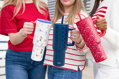 Tumbler with Handle and Straw | 40oz | 80s Mix | Trek Tumbler, Travel Mug | Insulated Water Bottle, Cupholder Friendly, Stainless Steel Cup | 80s Mix - Colors C
