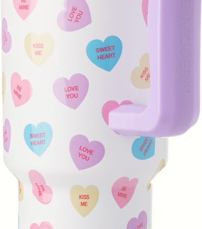 Tumbler with Handle and Straw | 40oz | 80s Mix | Trek Tumbler, Travel Mug | Insulated Water Bottle, Cupholder Friendly, Stainless Steel Cup | 80s Mix - Colors C