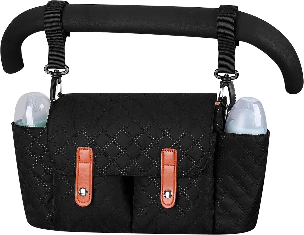 Universal Stroller Organizer, Stroller Bag with Detachable Shoulder Strap and Magnetic Snap Closure, Stroller Caddy Organizer for Uppababy Baby Jogger Britax BOB Umbrella Stroller