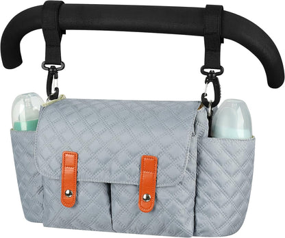 Universal Stroller Organizer, Stroller Bag with Detachable Shoulder Strap and Magnetic Snap Closure, Stroller Caddy Organizer for Uppababy Baby Jogger Britax BOB Umbrella Stroller