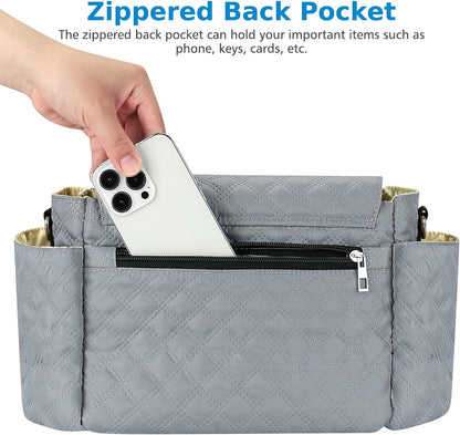 Universal Stroller Organizer, Stroller Bag with Detachable Shoulder Strap and Magnetic Snap Closure, Stroller Caddy Organizer for Uppababy Baby Jogger Britax BOB Umbrella Stroller