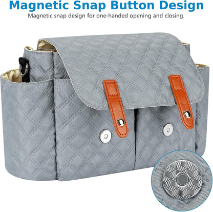 Universal Stroller Organizer, Stroller Bag with Detachable Shoulder Strap and Magnetic Snap Closure, Stroller Caddy Organizer for Uppababy Baby Jogger Britax BOB Umbrella Stroller