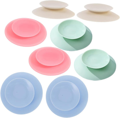 8pcs Double Sided Silicone Suction Cups for Bowl and Plate Fixing Nonslip Pad for Elderly and Patients Heat Resistant Easy to Clean Versatile Dining Accessories