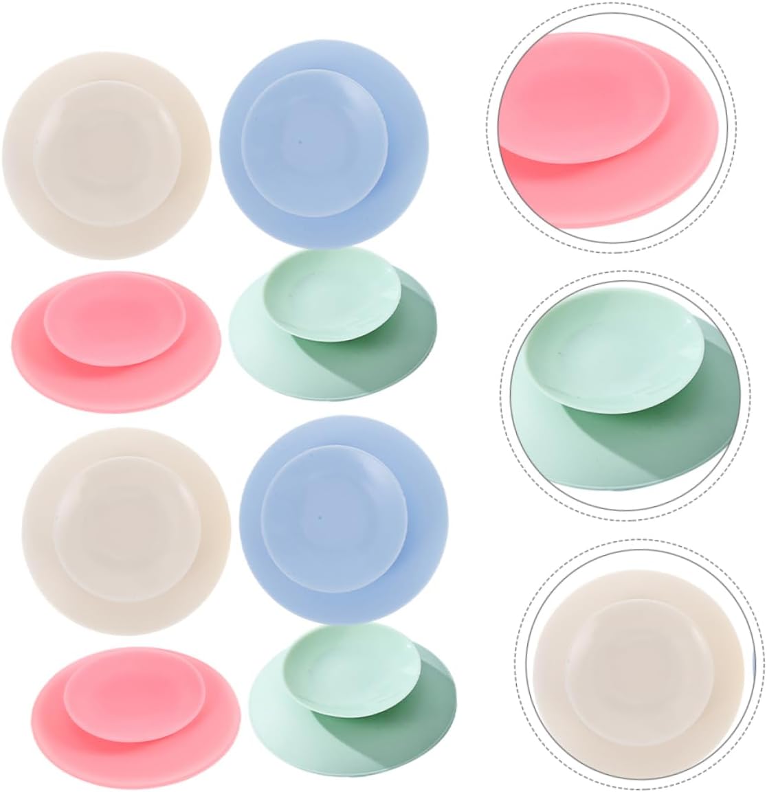 8pcs Double Sided Silicone Suction Cups for Bowl and Plate Fixing Nonslip Pad for Elderly and Patients Heat Resistant Easy to Clean Versatile Dining Accessories