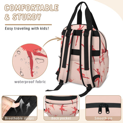 Leaves Fall Diaper Bag Backpack for Travel, Waterproof Diaper Bag with Insulated Bottle Pockets & USB Port, Large Capacity Baby Bag for Moms & Dads
