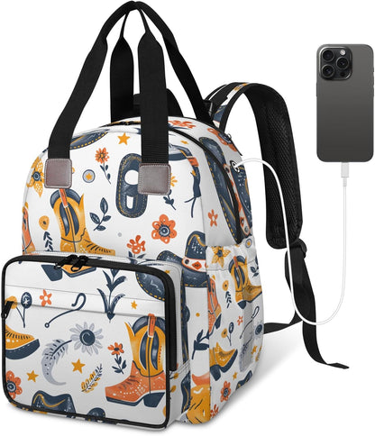 Leaves Fall Diaper Bag Backpack for Travel, Waterproof Diaper Bag with Insulated Bottle Pockets & USB Port, Large Capacity Baby Bag for Moms & Dads