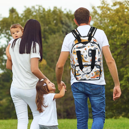 Leaves Fall Diaper Bag Backpack for Travel, Waterproof Diaper Bag with Insulated Bottle Pockets & USB Port, Large Capacity Baby Bag for Moms & Dads