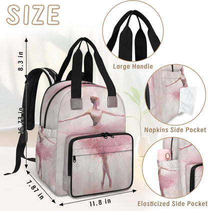Leaves Fall Diaper Bag Backpack for Travel, Waterproof Diaper Bag with Insulated Bottle Pockets & USB Port, Large Capacity Baby Bag for Moms & Dads
