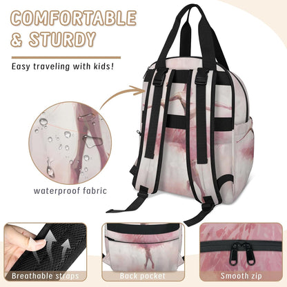 Leaves Fall Diaper Bag Backpack for Travel, Waterproof Diaper Bag with Insulated Bottle Pockets & USB Port, Large Capacity Baby Bag for Moms & Dads