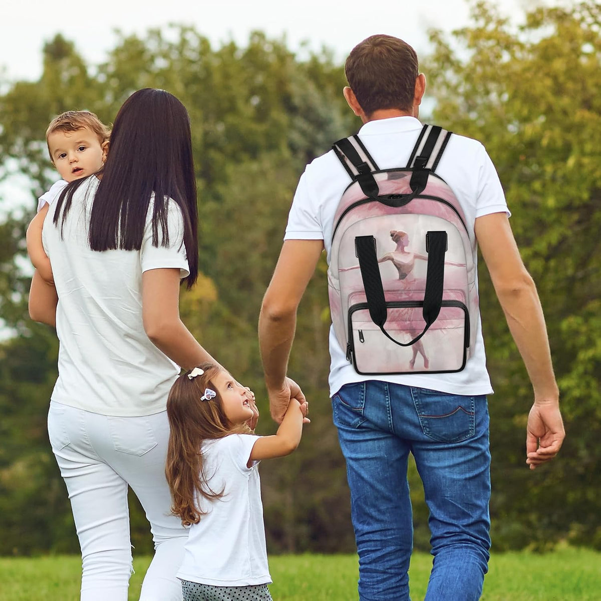 Leaves Fall Diaper Bag Backpack for Travel, Waterproof Diaper Bag with Insulated Bottle Pockets & USB Port, Large Capacity Baby Bag for Moms & Dads