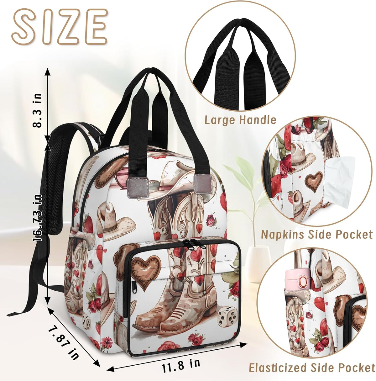 Leaves Fall Diaper Bag Backpack for Travel, Waterproof Diaper Bag with Insulated Bottle Pockets & USB Port, Large Capacity Baby Bag for Moms & Dads