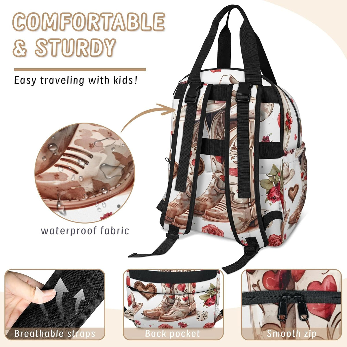 Leaves Fall Diaper Bag Backpack for Travel, Waterproof Diaper Bag with Insulated Bottle Pockets & USB Port, Large Capacity Baby Bag for Moms & Dads