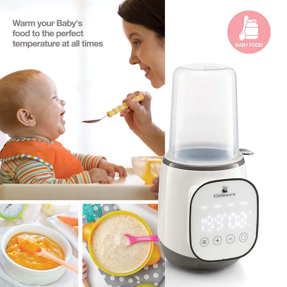 Baby Bottle Warmer for Breastmilk - 5-in-1 Feeding Bottle Warmers for all Bottles, Food Jars, and Breastmilk Bags - Smart Accurate Temperature Control, Automatic Shut-Off Milk Warmer for Baby
