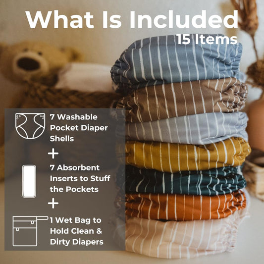 Cloth Diapers | 7 Pack | Waterproof,Reusable and Washable