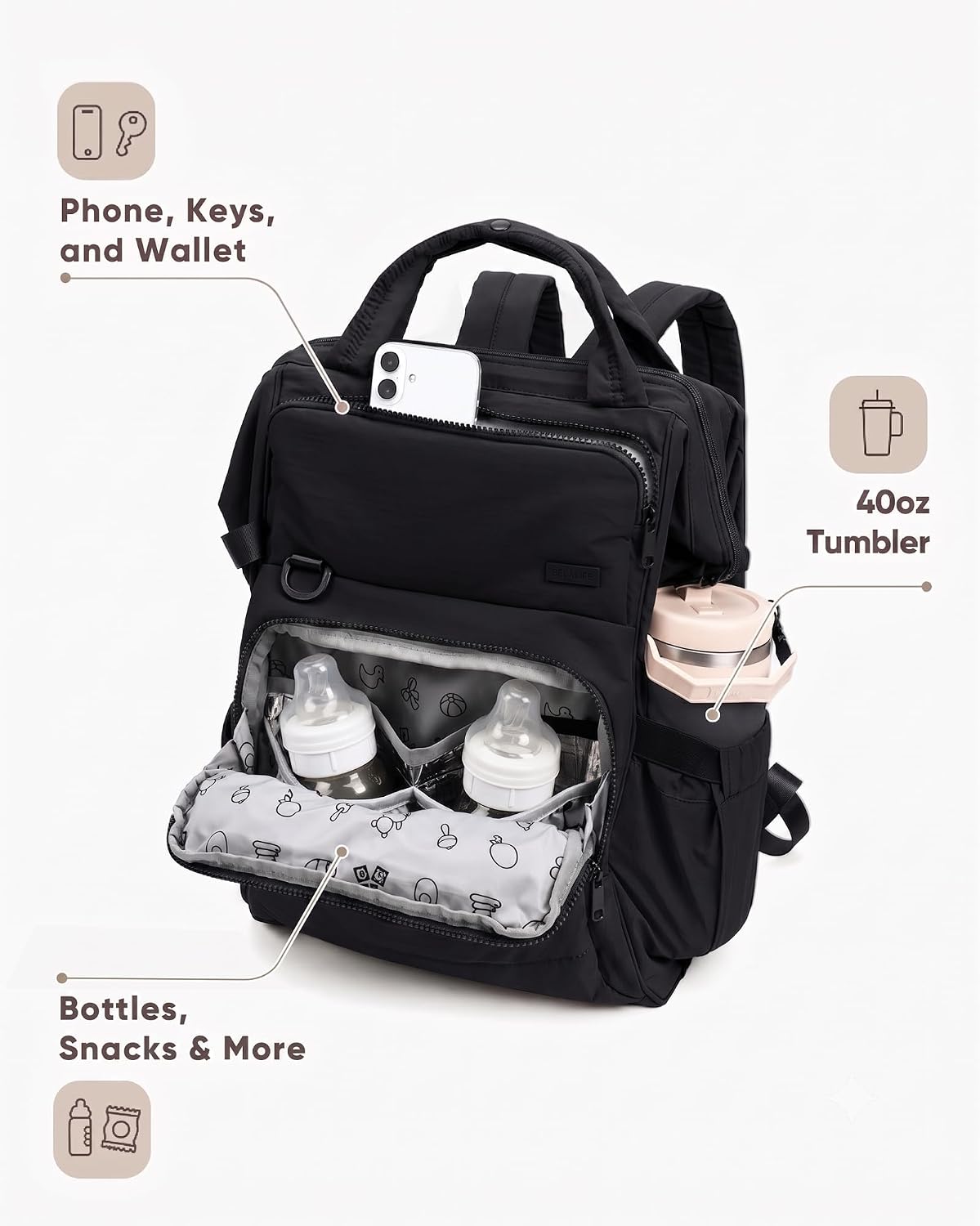 Backpack Diaper Bag with Changing Pad, Baby Care Organizer