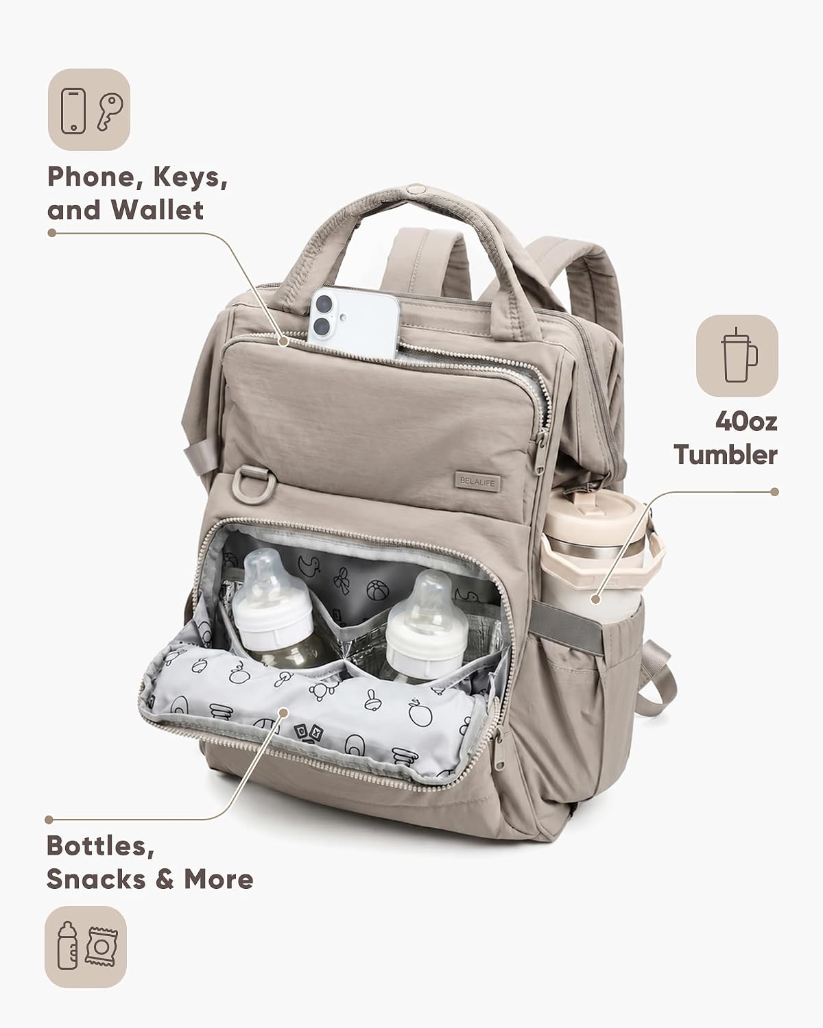 Backpack Diaper Bag with Changing Pad, Baby Care Organizer