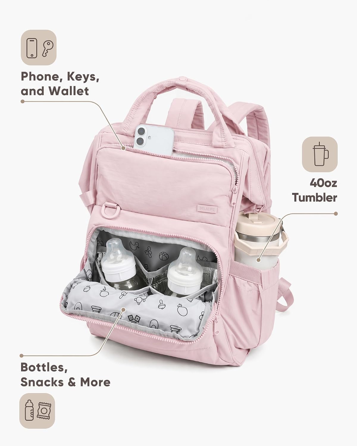 Backpack Diaper Bag with Changing Pad, Baby Care Organizer