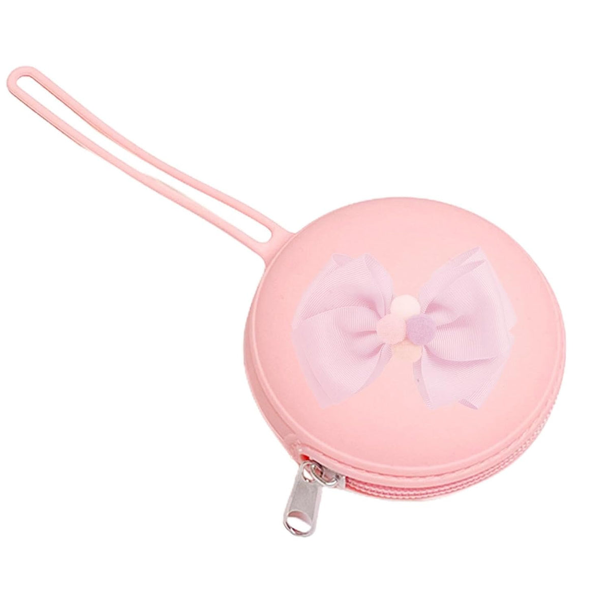 Silicone Pacifier Container Small Round Zipper Rope Cute Storage Purse