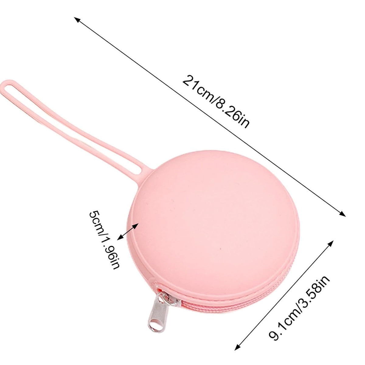 Silicone Pacifier Container Small Round Zipper Rope Cute Storage Purse