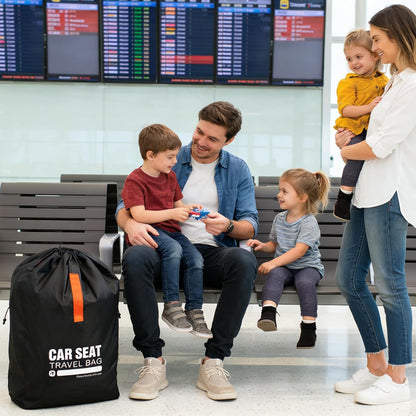 Car Seat Travel Bag for Airplane,Gate Check Storage Bag for Car Seat Airport,Universal Car Seat Bags Essentials for Air Travel,Perfect Family Vacations, and Parents with Infants, Black