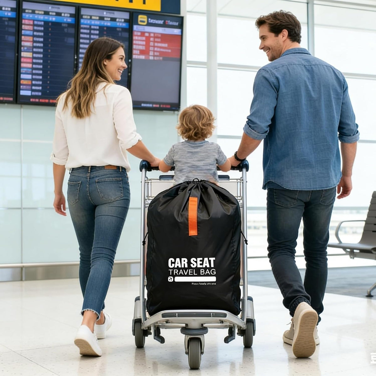 Car Seat Travel Bag for Airplane,Gate Check Storage Bag for Car Seat Airport,Universal Car Seat Bags Essentials for Air Travel,Perfect Family Vacations, and Parents with Infants, Black