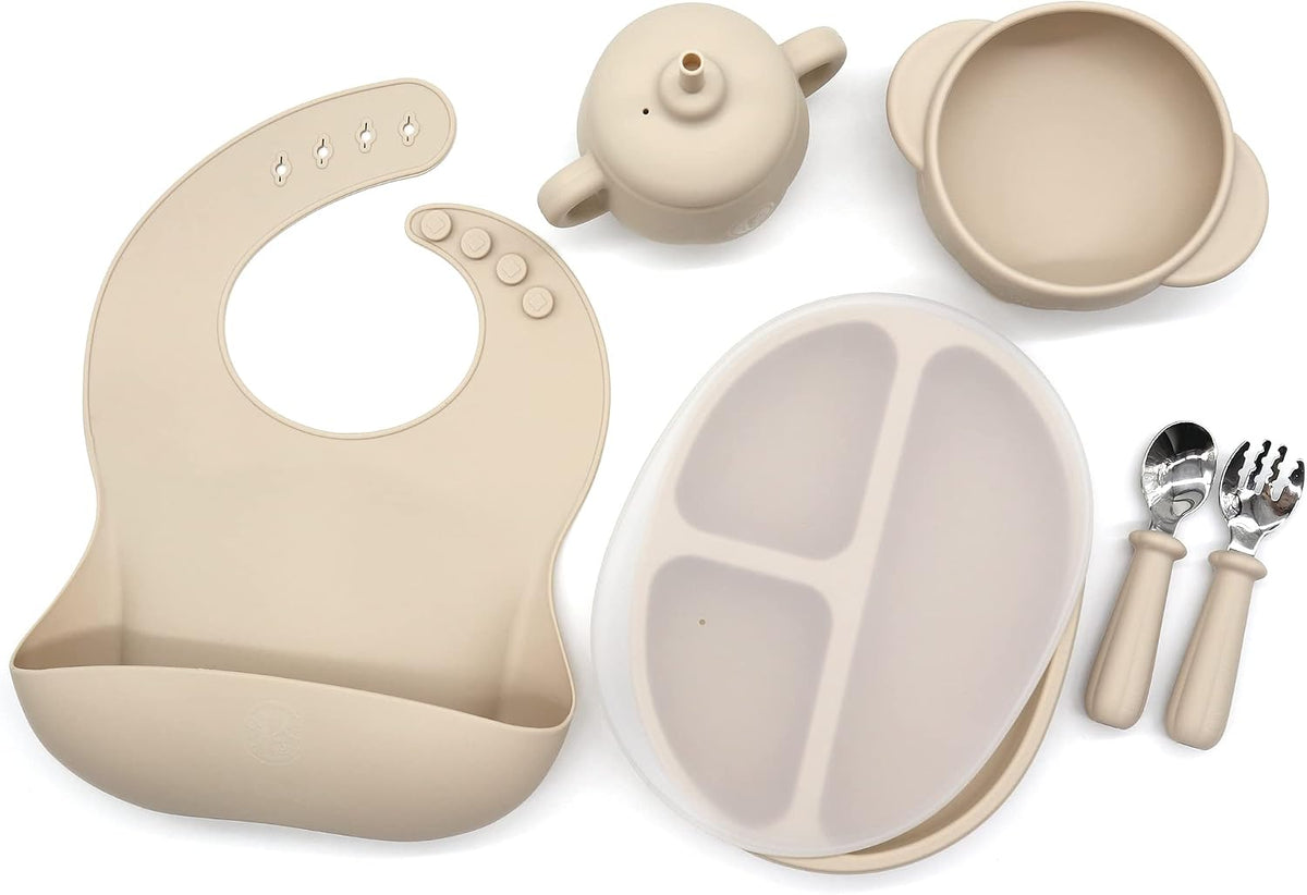 Silicone Baby Led Weaning 9 Piece Set, Pumpkin Style, Orange