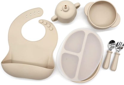 Silicone Baby Led Weaning 9 Piece Set, Pumpkin Style, Orange