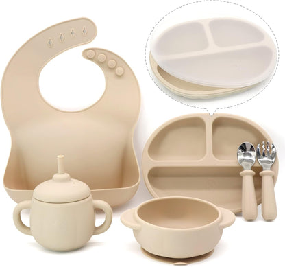 Silicone Baby Led Weaning 9 Piece Set, Pumpkin Style, Orange