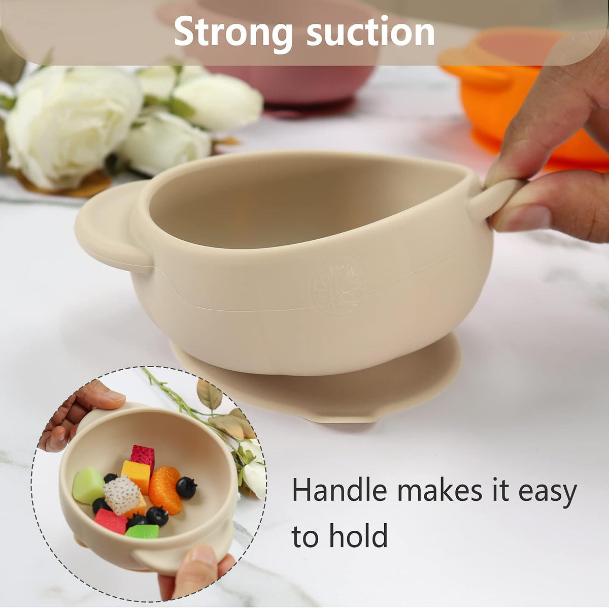 Silicone Baby Led Weaning 9 Piece Set, Pumpkin Style, Orange