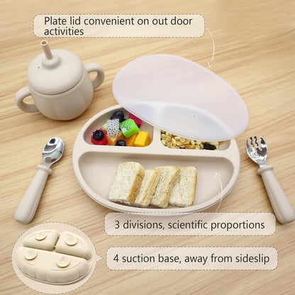 Silicone Baby Led Weaning 9 Piece Set, Pumpkin Style, Orange