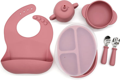 Silicone Baby Led Weaning 9 Piece Set, Pumpkin Style, Orange