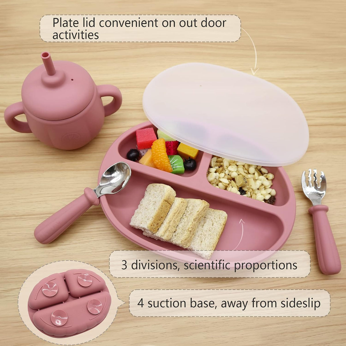 Silicone Baby Led Weaning 9 Piece Set, Pumpkin Style, Orange