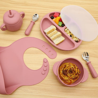 Silicone Baby Led Weaning 9 Piece Set, Pumpkin Style, Orange