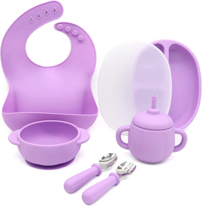 Silicone Baby Led Weaning 9 Piece Set, Pumpkin Style, Orange