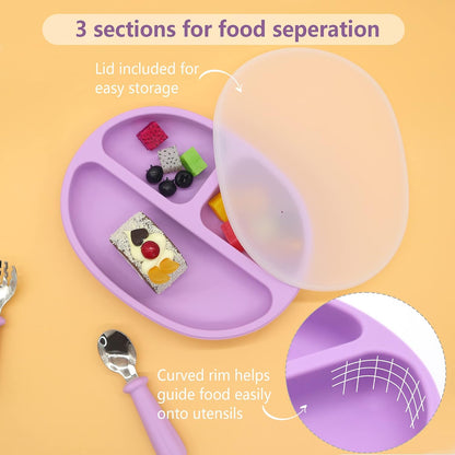 Silicone Baby Led Weaning 9 Piece Set, Pumpkin Style, Orange