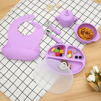Silicone Baby Led Weaning 9 Piece Set, Pumpkin Style, Orange