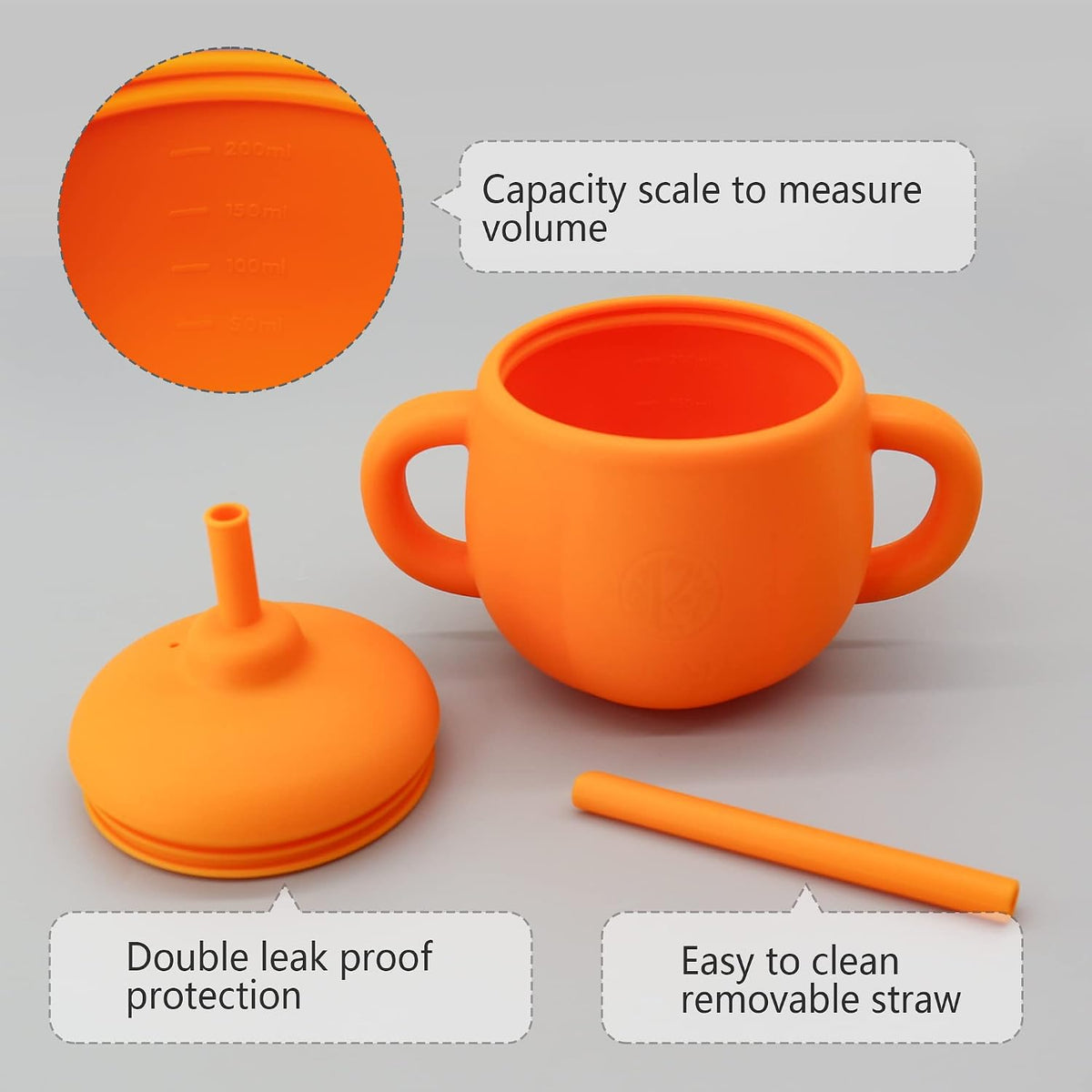 Silicone Baby Led Weaning 9 Piece Set, Pumpkin Style, Orange