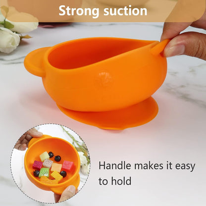 Silicone Baby Led Weaning 9 Piece Set, Pumpkin Style, Orange