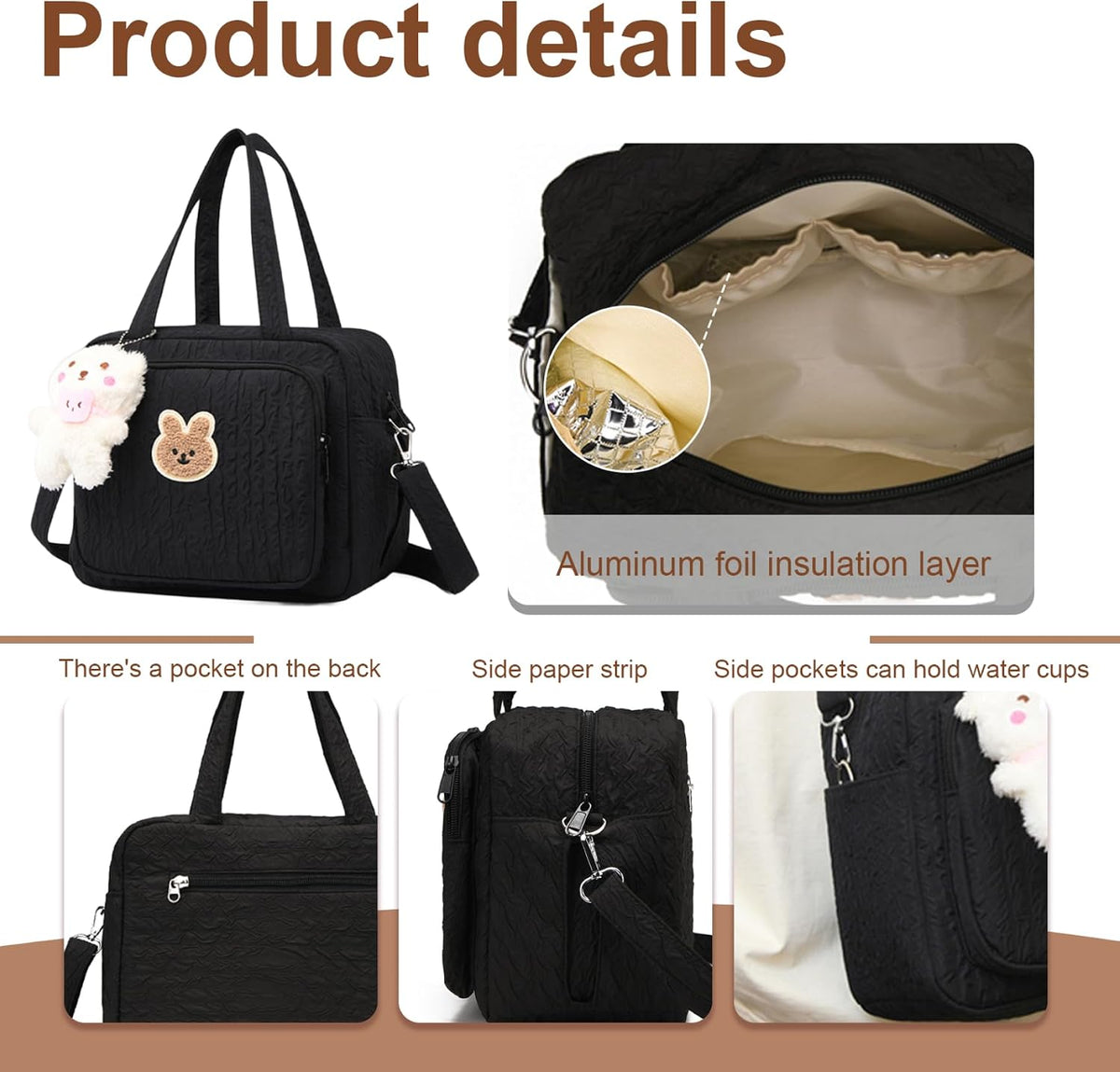 Diaper Bag Tote | Large Capacity Diaper Tote Bag with Multi-Pocket, Handheld/Crossbody Diaper Bag, Zipper Baby Bag for Travel