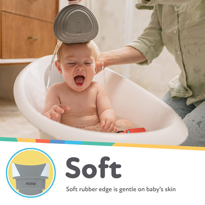 Nuby Collapsible Rinse Pail for Baby Bath Time - Collapsible Bucket with Easy Grip Handle to Rinse Baby Shampoo and Soap - Baby Essentials