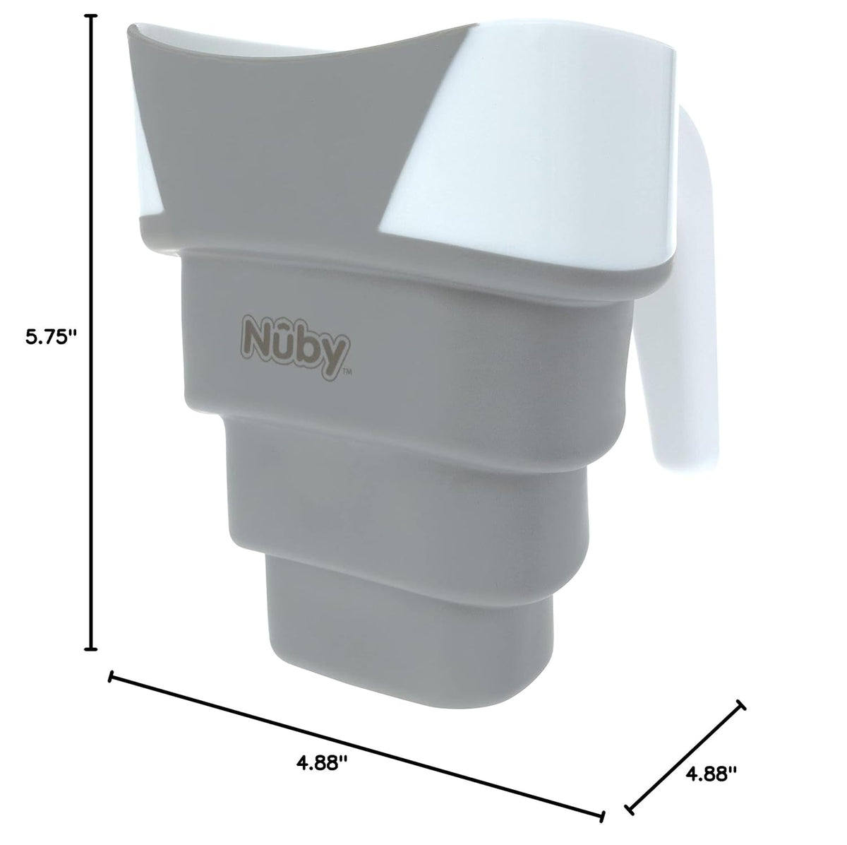 Nuby Collapsible Rinse Pail for Baby Bath Time - Collapsible Bucket with Easy Grip Handle to Rinse Baby Shampoo and Soap - Baby Essentials
