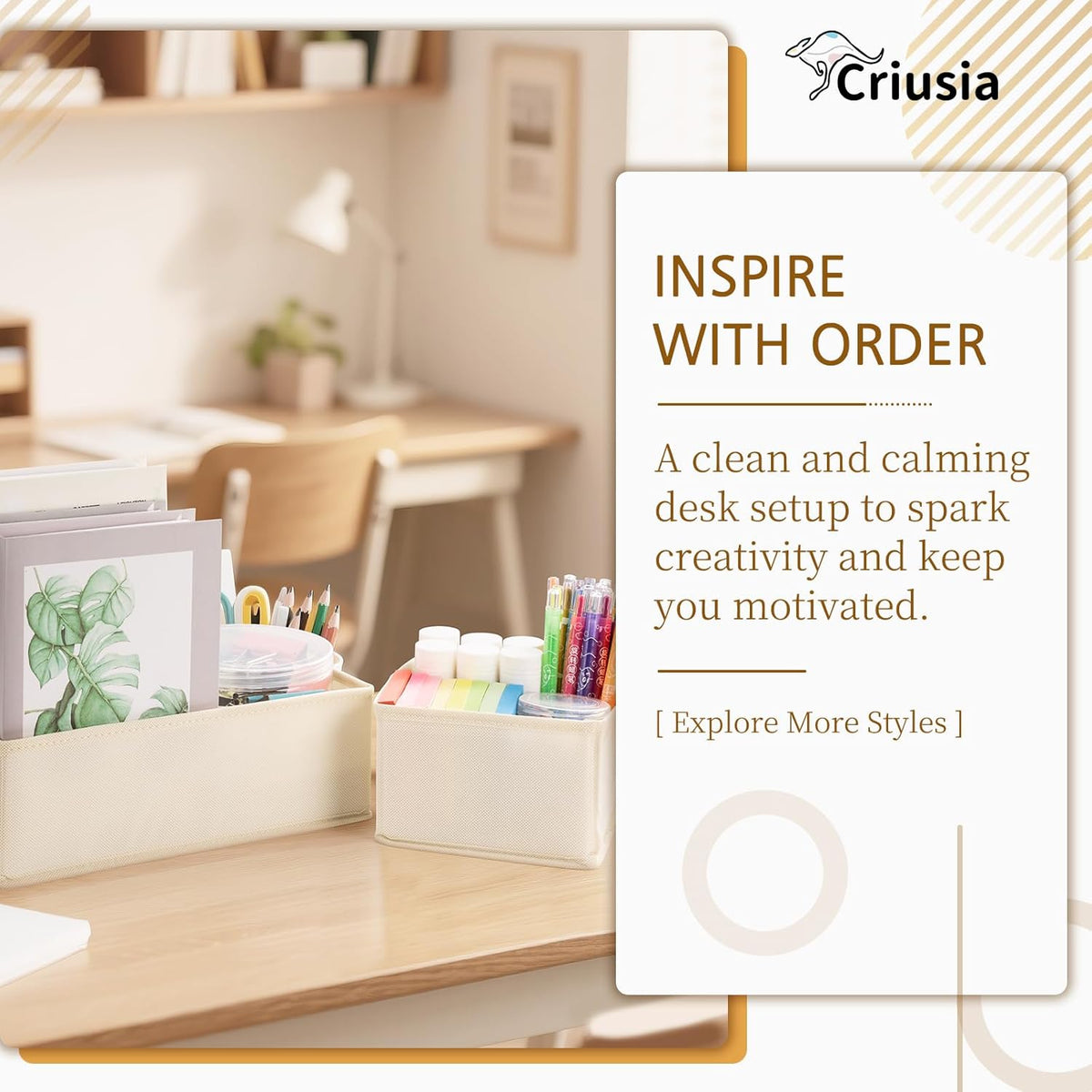 Drawer Organizer for Clothes, Foldable Dresser Dividers with 3 Sizes, Fabric Storage Bins – Beige